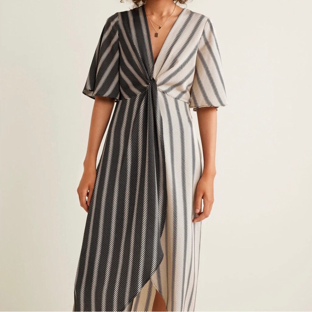 Mango Flowy Striped Dress